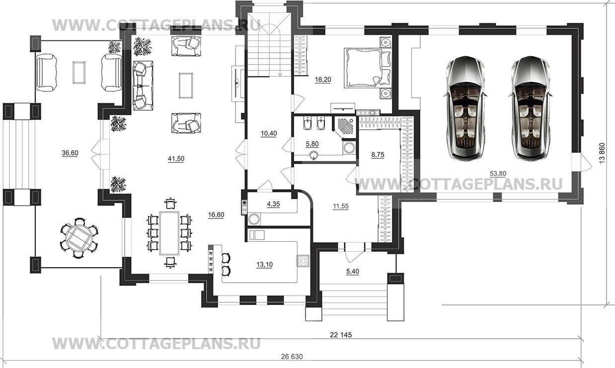 Поэтажные планы проект дома 201-83 общ. площадь 427,80 м2