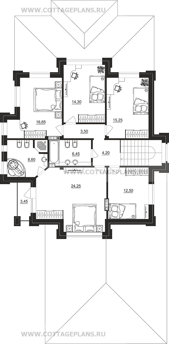 Поэтажные планы проект дома 100-85 общ. площадь 259,25 м2