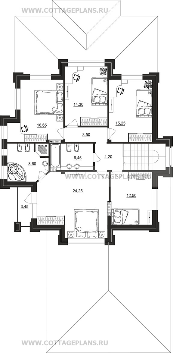 Поэтажные планы проект дома 201-85 общ. площадь 360,75 м2