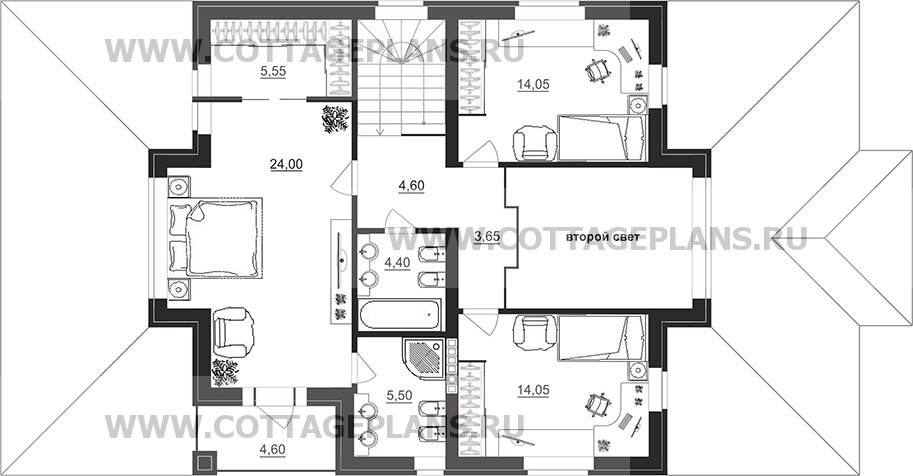Поэтажные планы проект дома 97-19 общ. площадь 192,65 м2