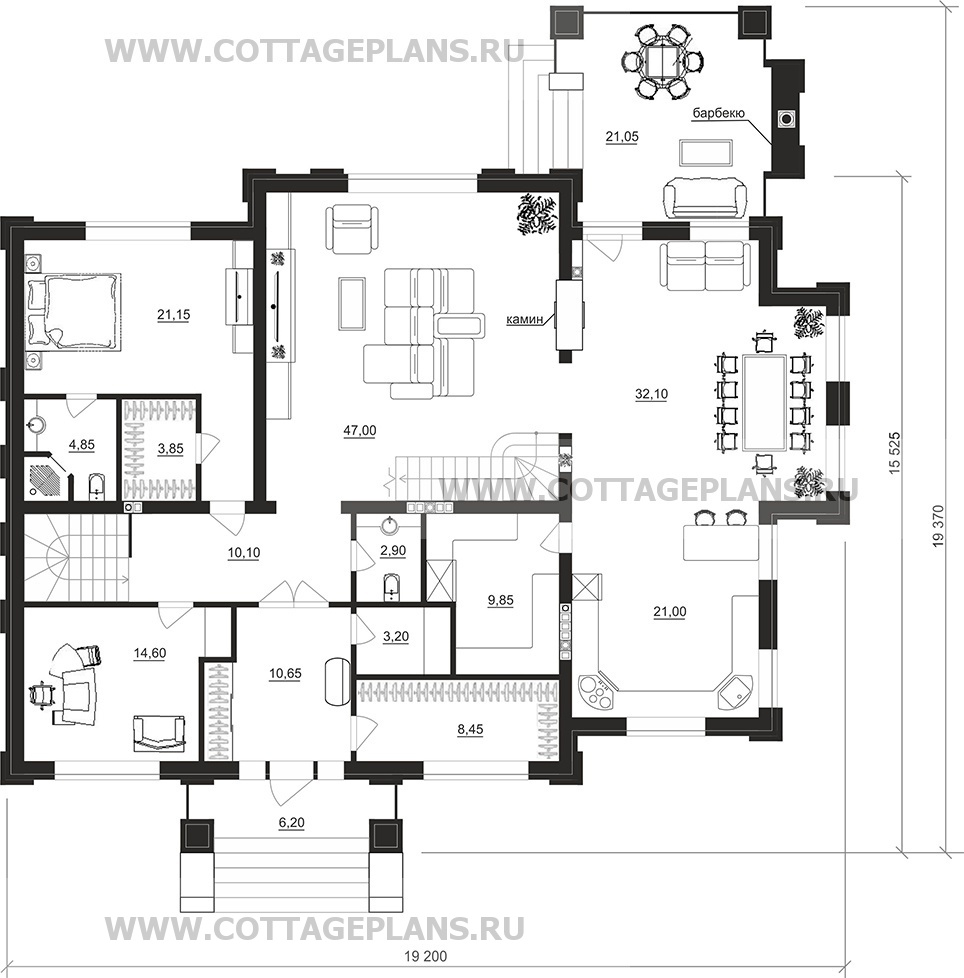 Поэтажные планы проект дома 103-74 общ. площадь 540,80 м2