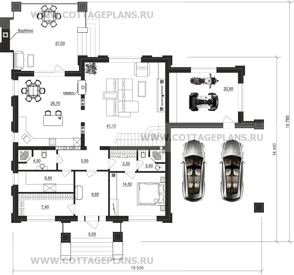 Поэтажные планы проект дома 205-33 общ. площадь 387,05 м2