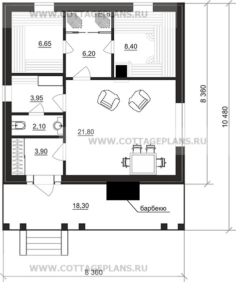 Поэтажные планы проект дома 94-16 общ. площадь 53,00 м2
