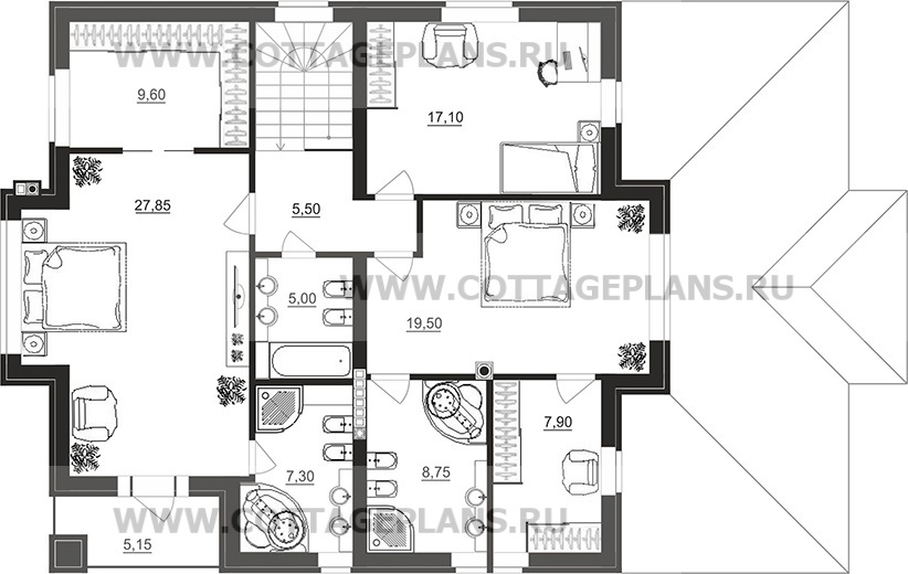 Поэтажные планы проект дома 201-43 общ. площадь 332,70 м2