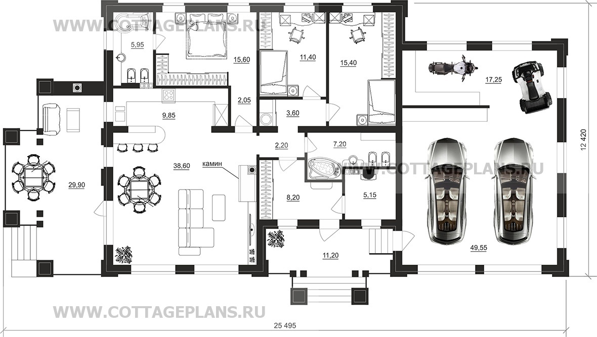 Поэтажные планы проект дома 07-92 общ. площадь 189,70 м2