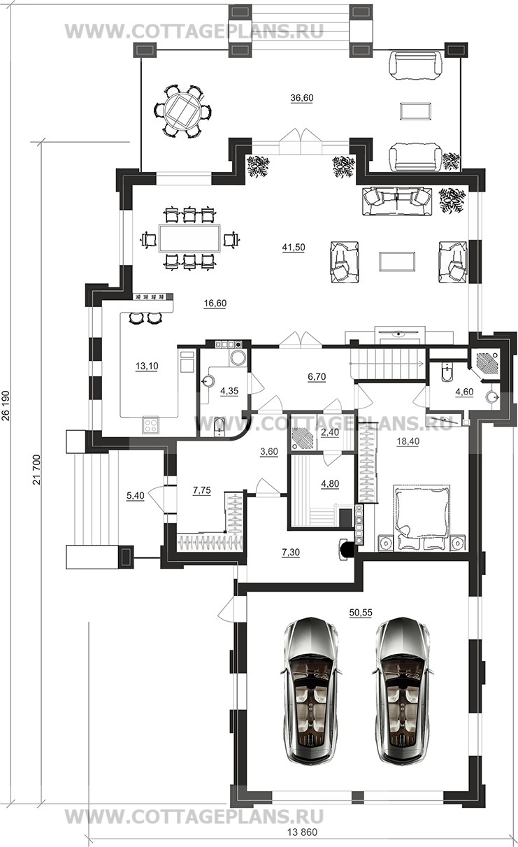 Поэтажные планы проект дома 100-86 общ. площадь 305,85 м2