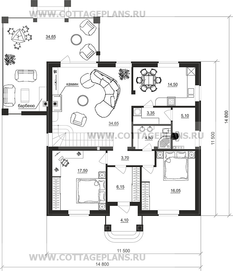 Поэтажные планы проект дома 95-22 общ. площадь 205,05 м2