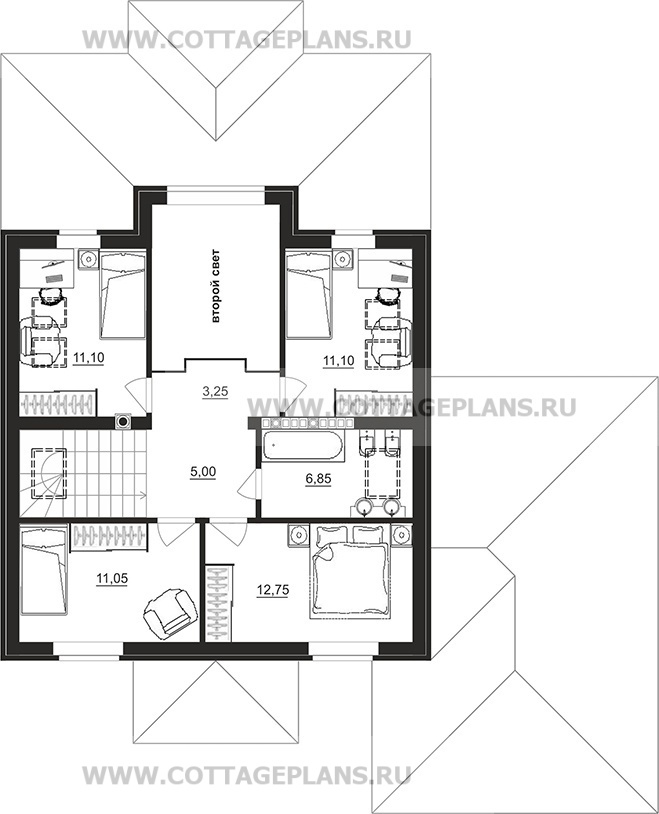 Поэтажные планы проект дома 101-03 общ. площадь 232,90 м2