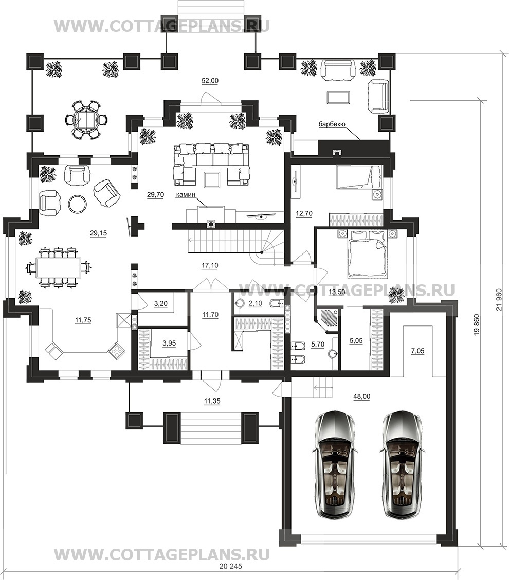 Поэтажные планы проект дома 101-22 общ. площадь 481,10 м2