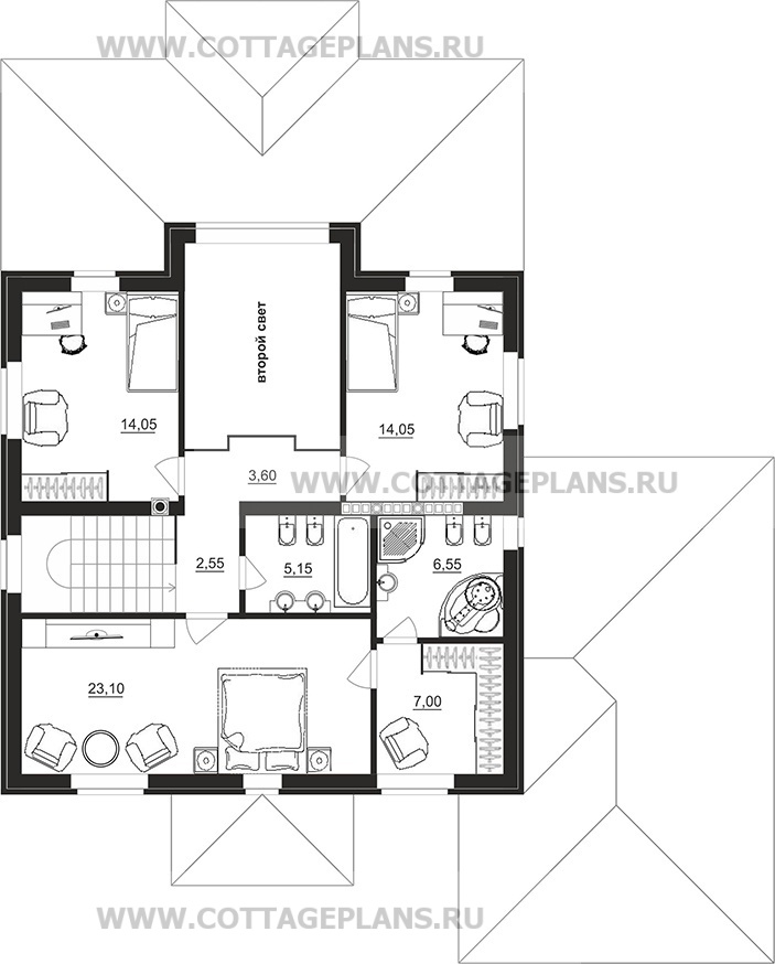 Поэтажные планы проект дома 97-04 общ. площадь 194,00 м2