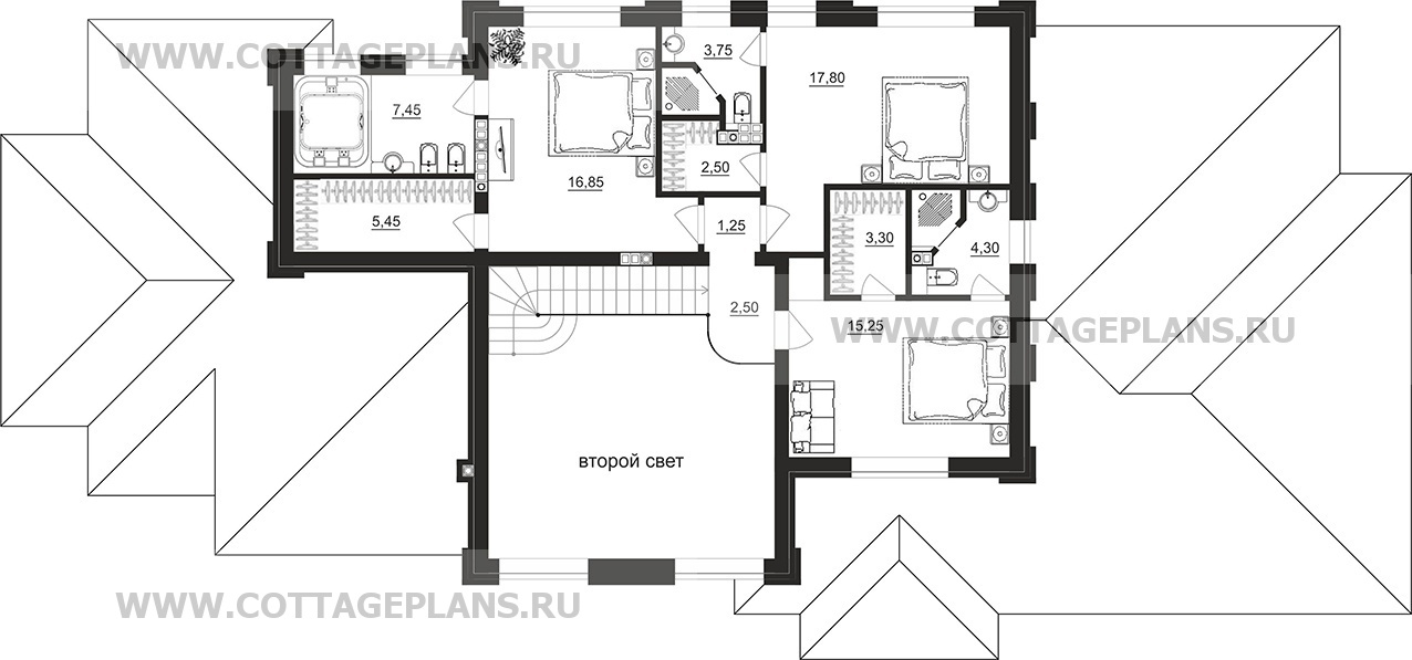 Поэтажные планы проект дома 105-17 общ. площадь 392,60 м2