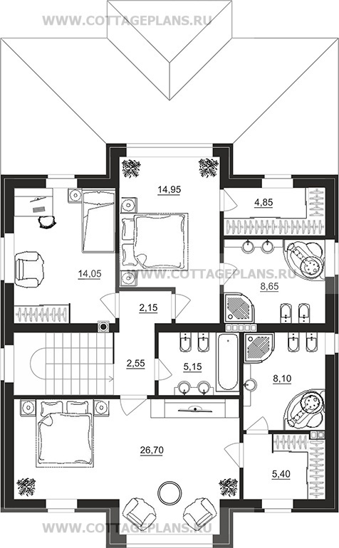Поэтажные планы проект дома 74-87 общ. площадь 281,05 м2