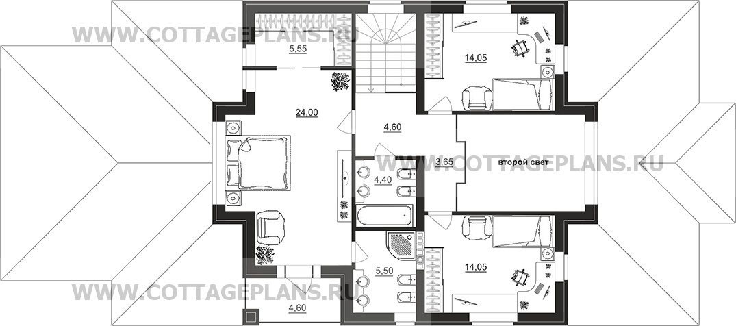Поэтажные планы проект дома 97-22 общ. площадь 214,75 м2