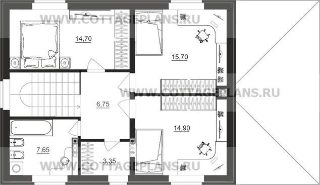 Поэтажные планы проект дома 71-43 общ. площадь 231,05 м2
