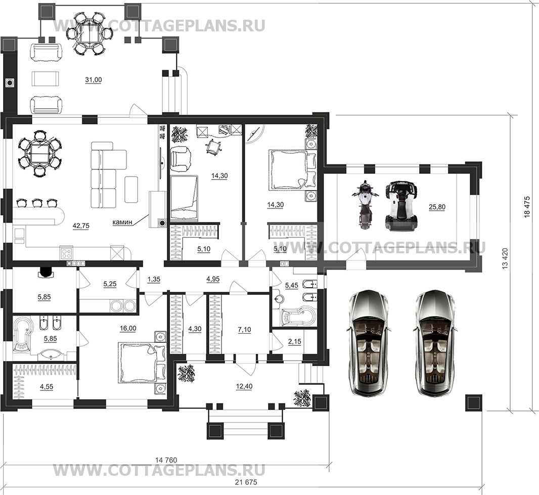Поэтажные планы проект дома 90-63 общ. площадь 170,95м2