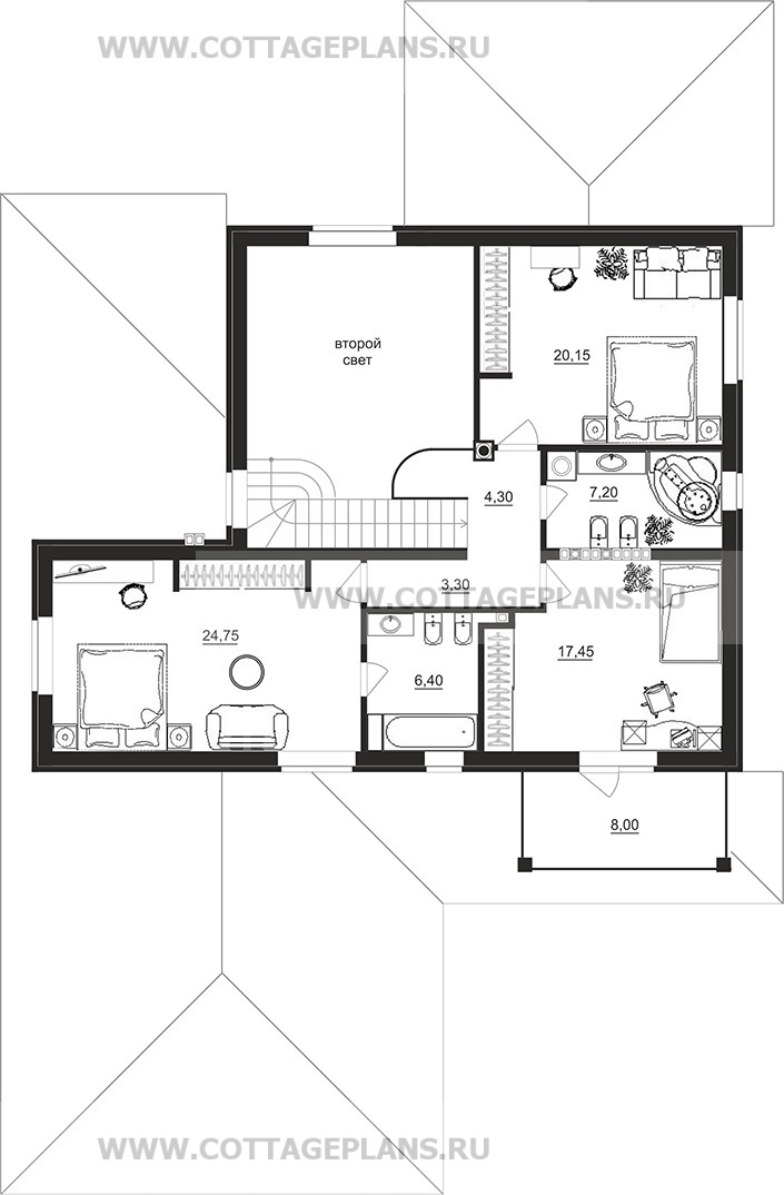 Поэтажные планы проект дома 78-68 общ. площадь 330,20 м2