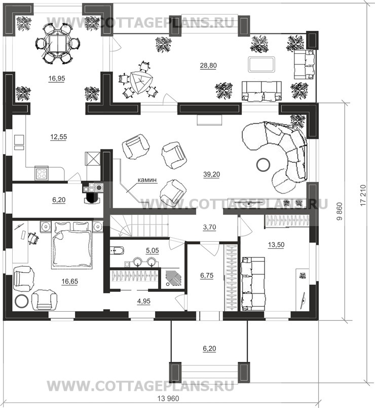 Поэтажные планы проект дома 15-35 общ. площадь 196,05 м2