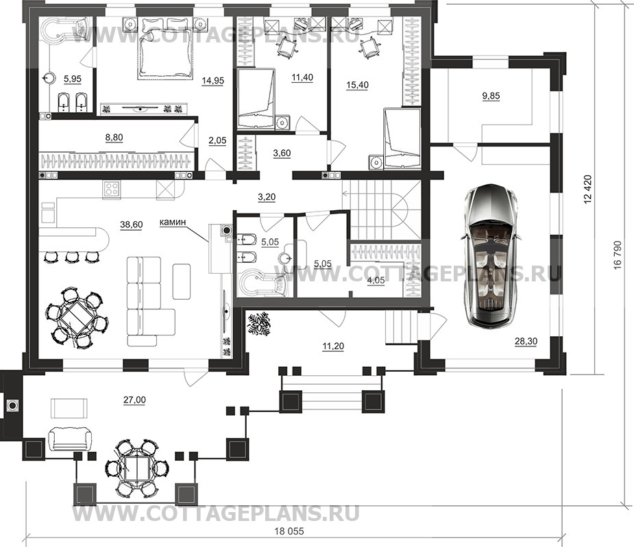 Поэтажные планы проект дома 28-86 общ. площадь 267,05 м2