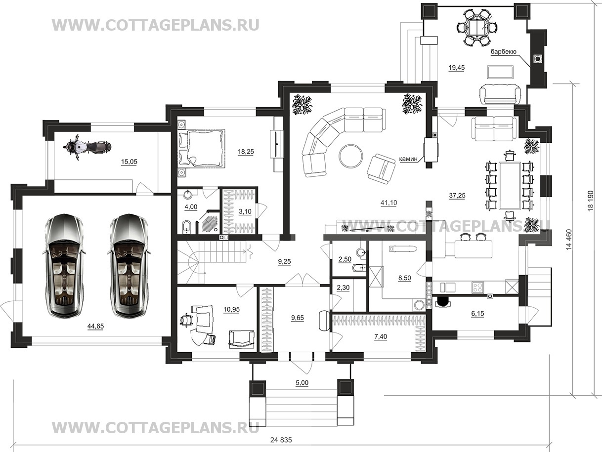 Поэтажные планы проект дома 104-03 общ. площадь 369,35 м2
