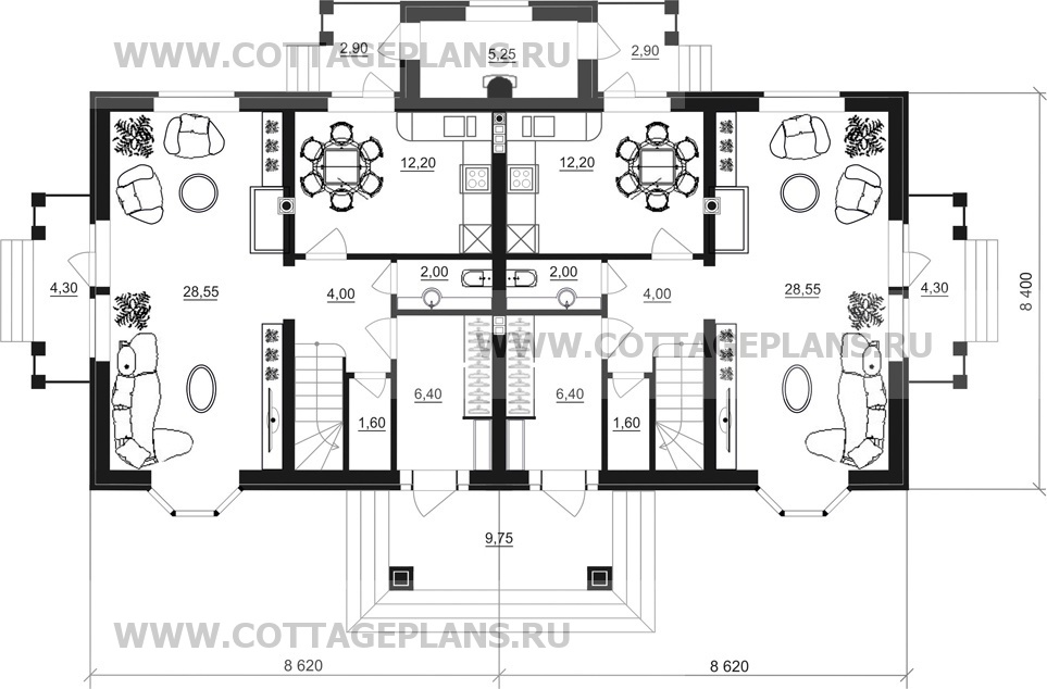 Поэтажные планы проект дома 26-05 общ. площадь 217,55 м2
