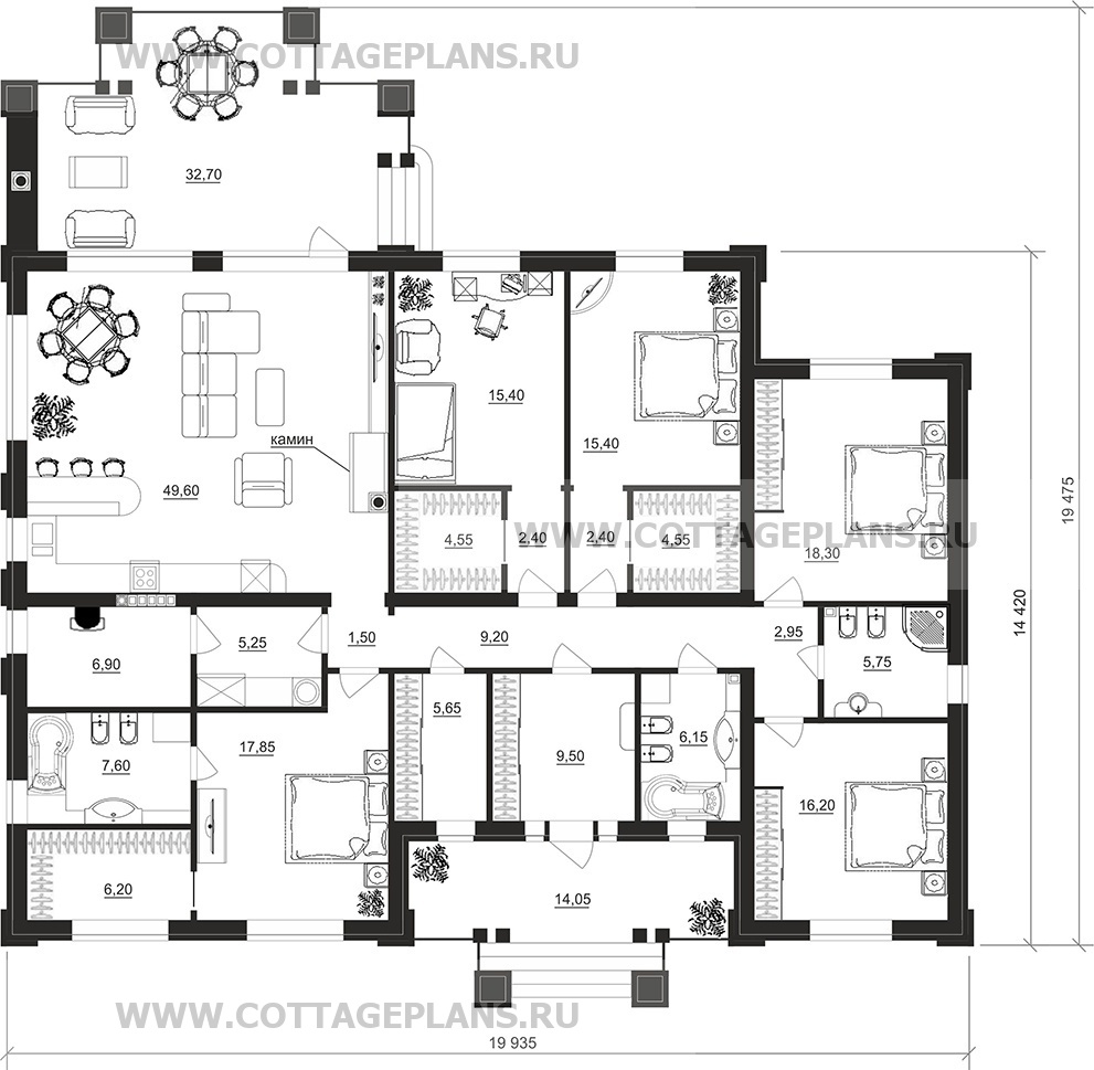 Поэтажные планы проект дома 902-47 общ. площадь 214,25 м2
