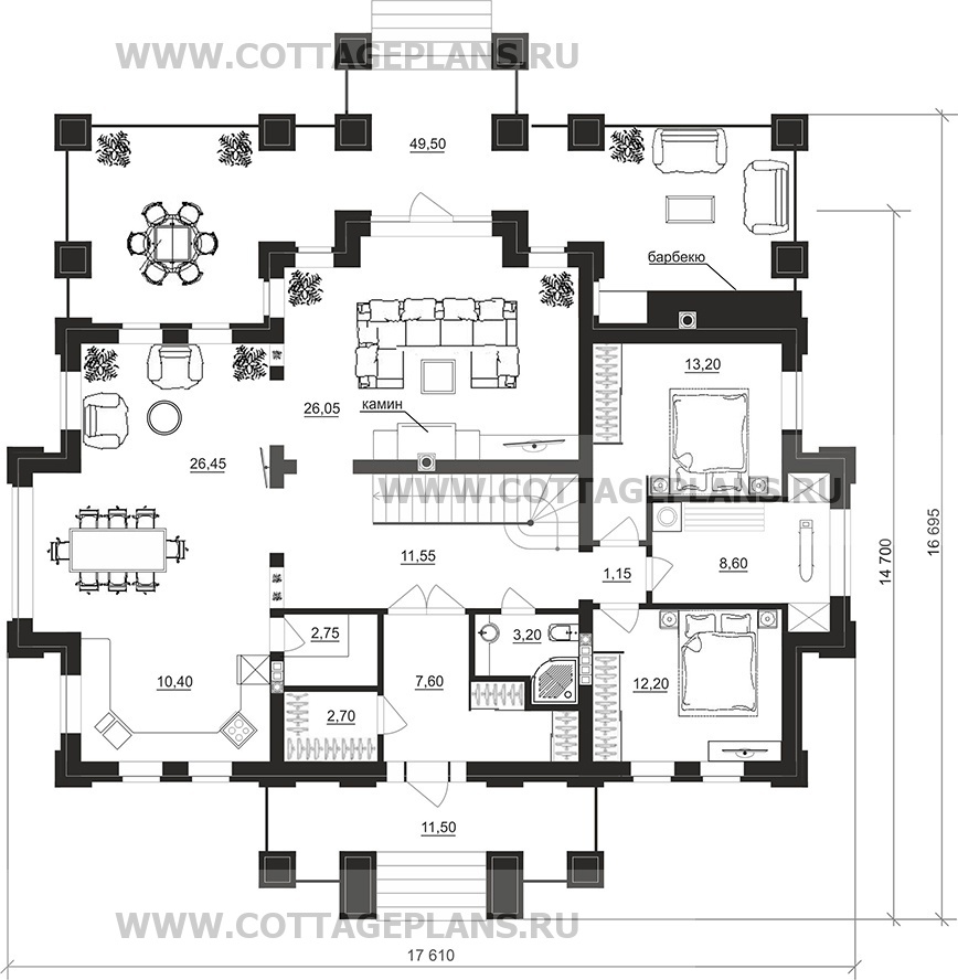 Поэтажные планы проект дома 101-10 общ. площадь 381,40 м2