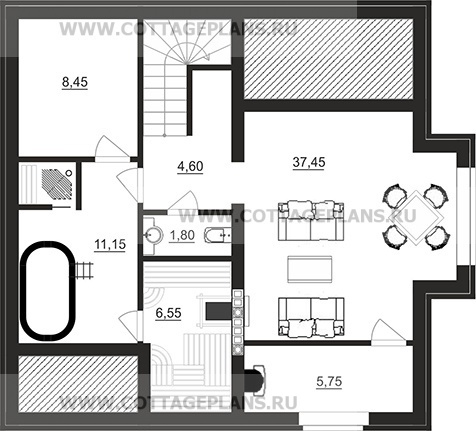 Поэтажные планы проект дома 91-43 общ. площадь 137,90 м2