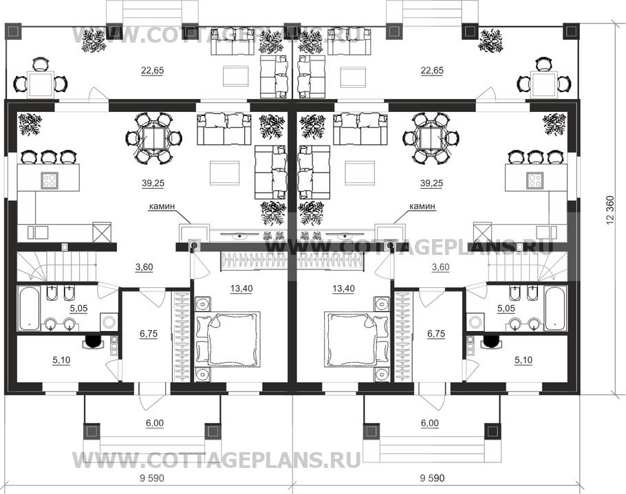 Поэтажные планы проект дома 26-15 общ. площадь 288,40 м2