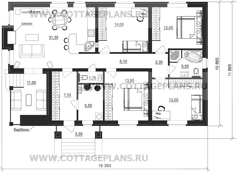 Поэтажные планы проект дома 902-00 общ. площадь 113,50 м2