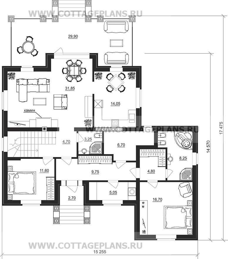 Поэтажные планы проект дома 71-60 общ. площадь 332,70м2