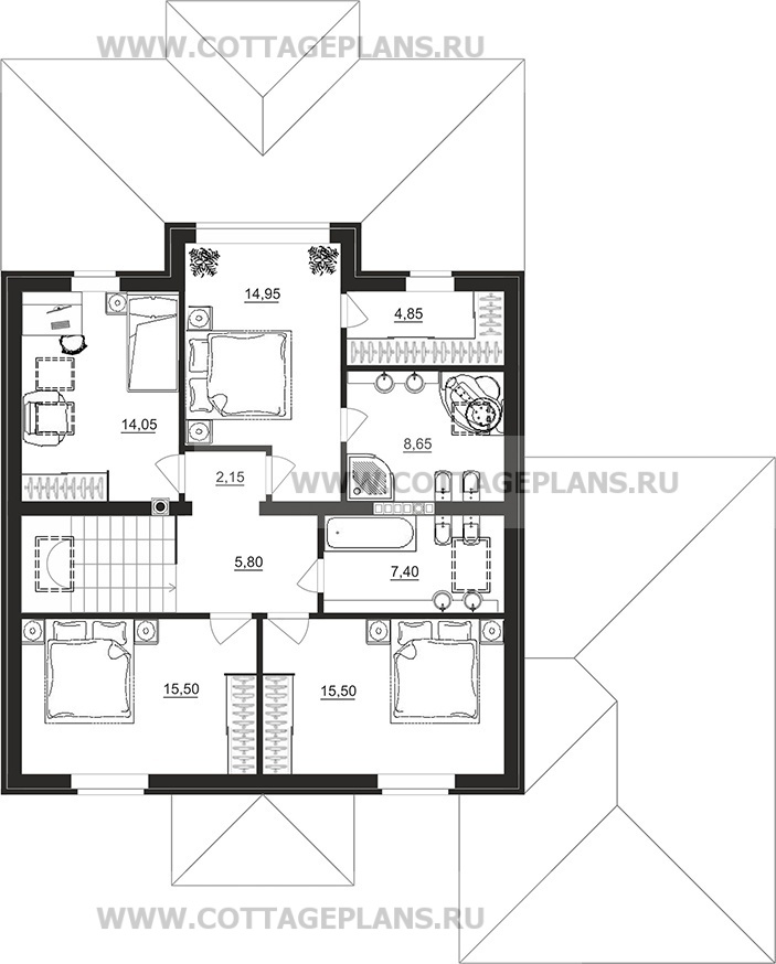 Поэтажные планы проект дома 77-95 общ. площадь 207,90 м2