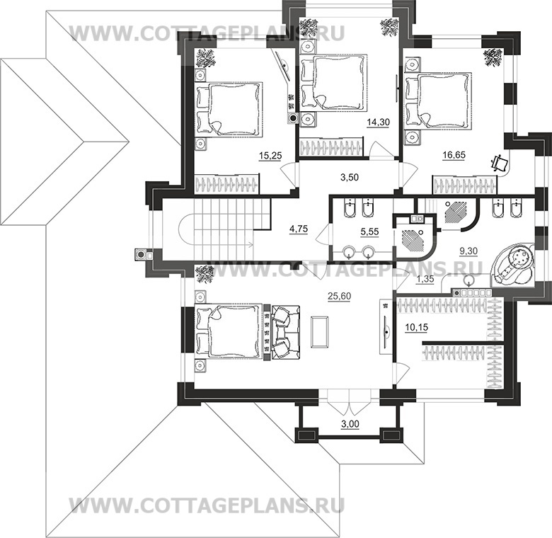 Поэтажные планы проект дома 200-97 общ. площадь 249,15 м2