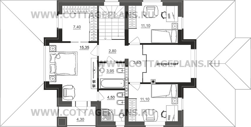 Поэтажные планы проект дома 78-18 общ. площадь 230,00 м2