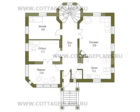 Поэтажные планы проект дома 50-61 общ. площадь 279,0м2