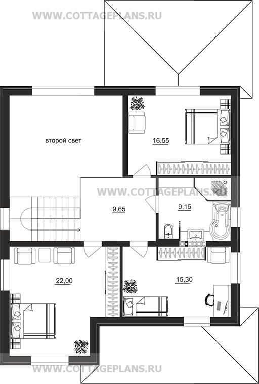 Поэтажные планы проект дома 206-64 общ. площадь 166,75м2