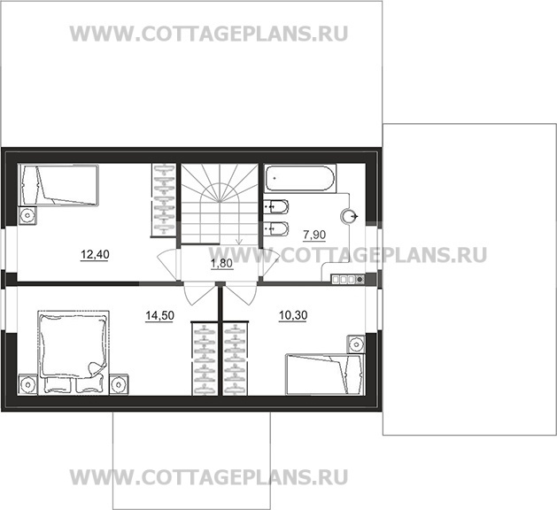 Поэтажные планы проект дома 75-86 общ. площадь 117,00 м2