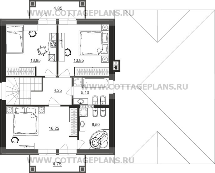 Поэтажные планы проект дома 15-76 общ. площадь 169,90 м2