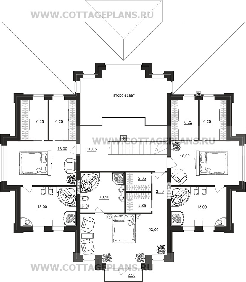 Поэтажные планы проект дома 201-23 общ. площадь 469,35 м2