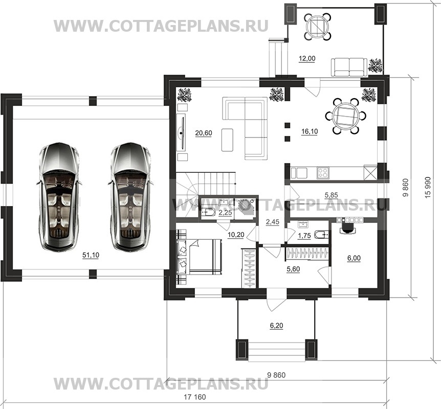 Поэтажные планы проект дома 106-52 общ. площадь 173,65м2
