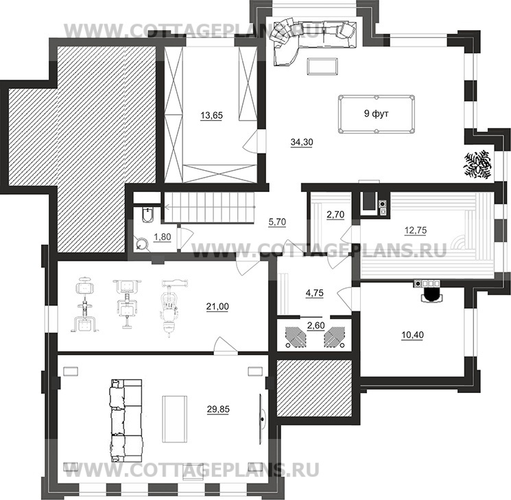 Поэтажные планы проект дома 203-07 общ. площадь 381,90 м2
