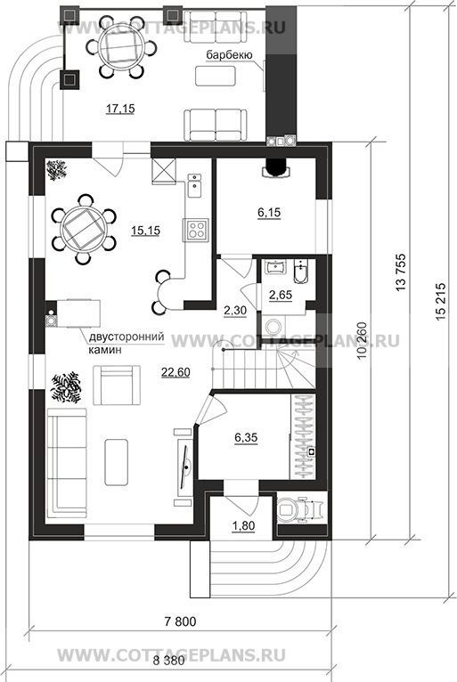 Поэтажные планы проект дома 104-75 общ. площадь 110,35 м2