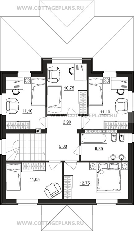 Поэтажные планы проект дома 71-56 общ. площадь 210,70 м2