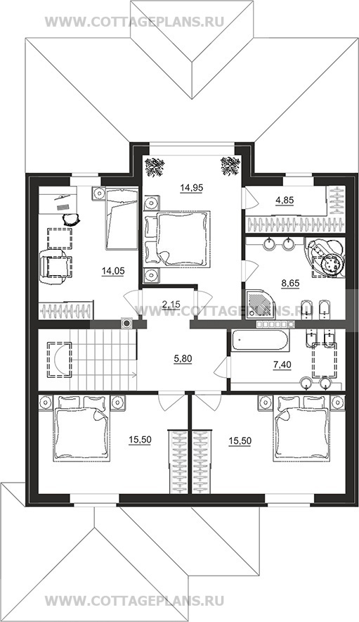 Поэтажные планы проект дома 77-89 общ. площадь 186,00 м2