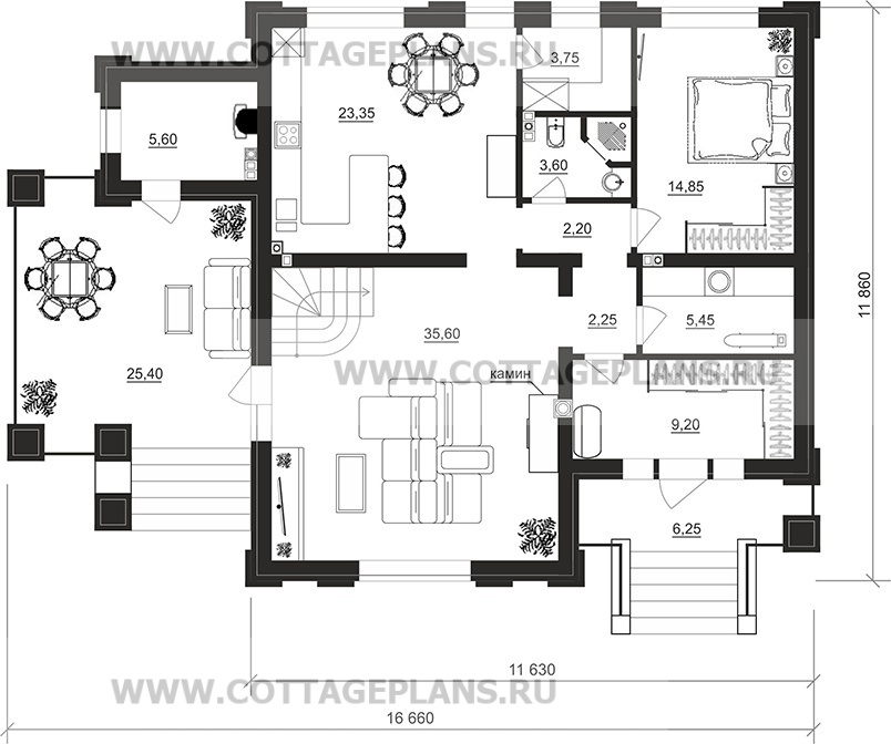 Поэтажные планы проект дома 104-35 общ. площадь 200,00 м2