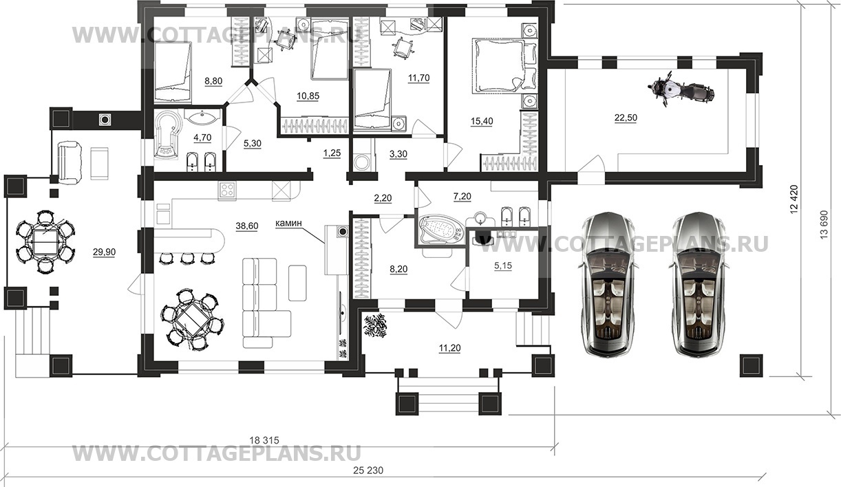 Поэтажные планы проект дома 90-68 общ. площадь 145,40 м2