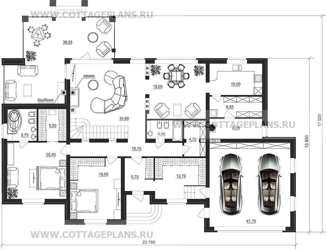 Поэтажные планы проект дома 75-39 общ. площадь 311,25 м2