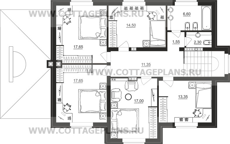 Поэтажные планы проект дома 71-12 общ. площадь 308,90 м2