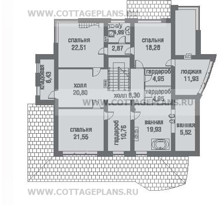 Поэтажные планы проект дома 59-77 общ. площадь 434,94 м2