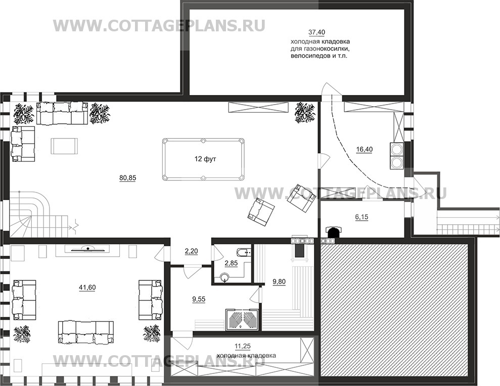 Поэтажные планы проект дома 201-08 общ. площадь 530,45 м2