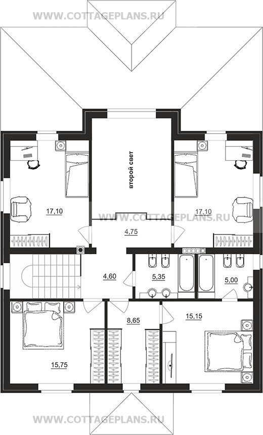 Поэтажные планы проект дома 77-02 общ. площадь 200,70 м2